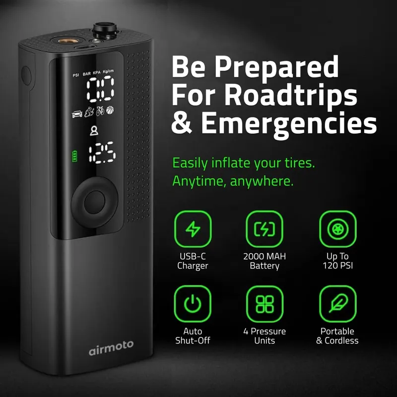 Airmoto Tire Inflator Portable Air Compressor - Air Pump for Car Tires  view 2
