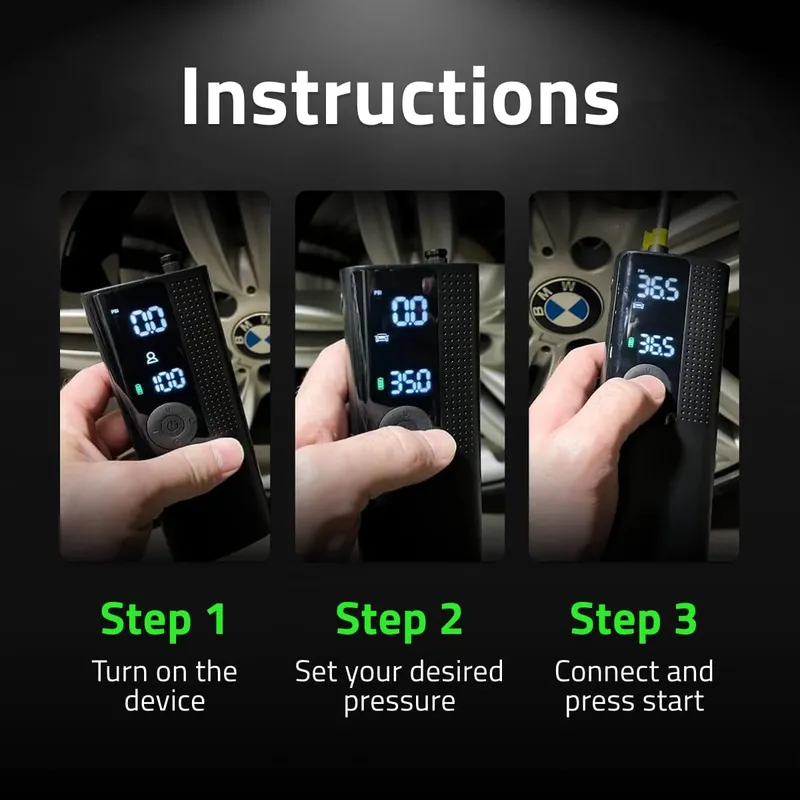Airmoto Tire Inflator Portable Air Compressor - Air Pump for Car Tires  view 4