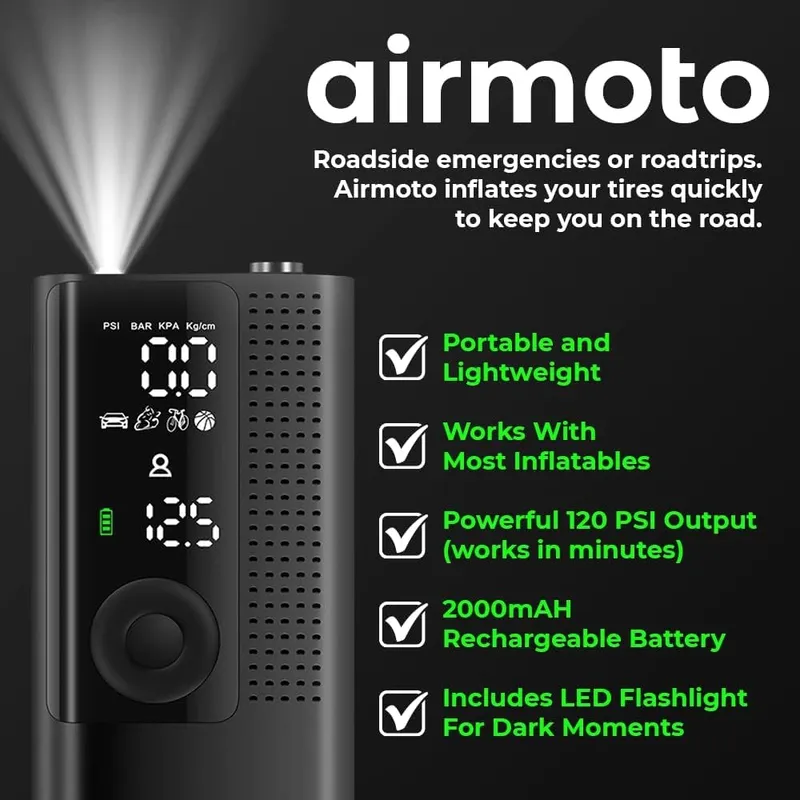 Airmoto Tire Inflator Portable Air Compressor - Air Pump for Car Tires  view 5