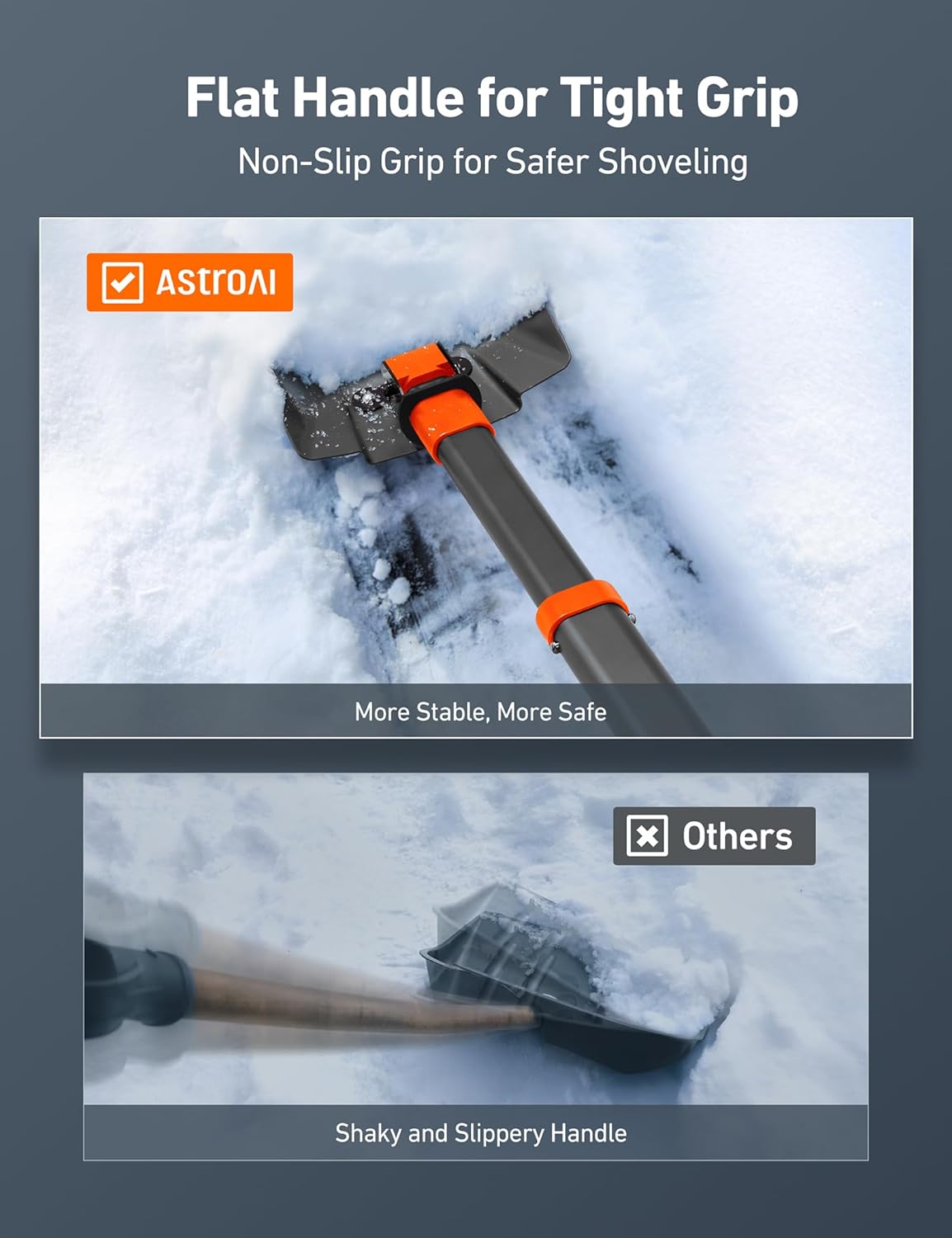 AstroAI Extendable Portable Folding Snow Shovel view 5