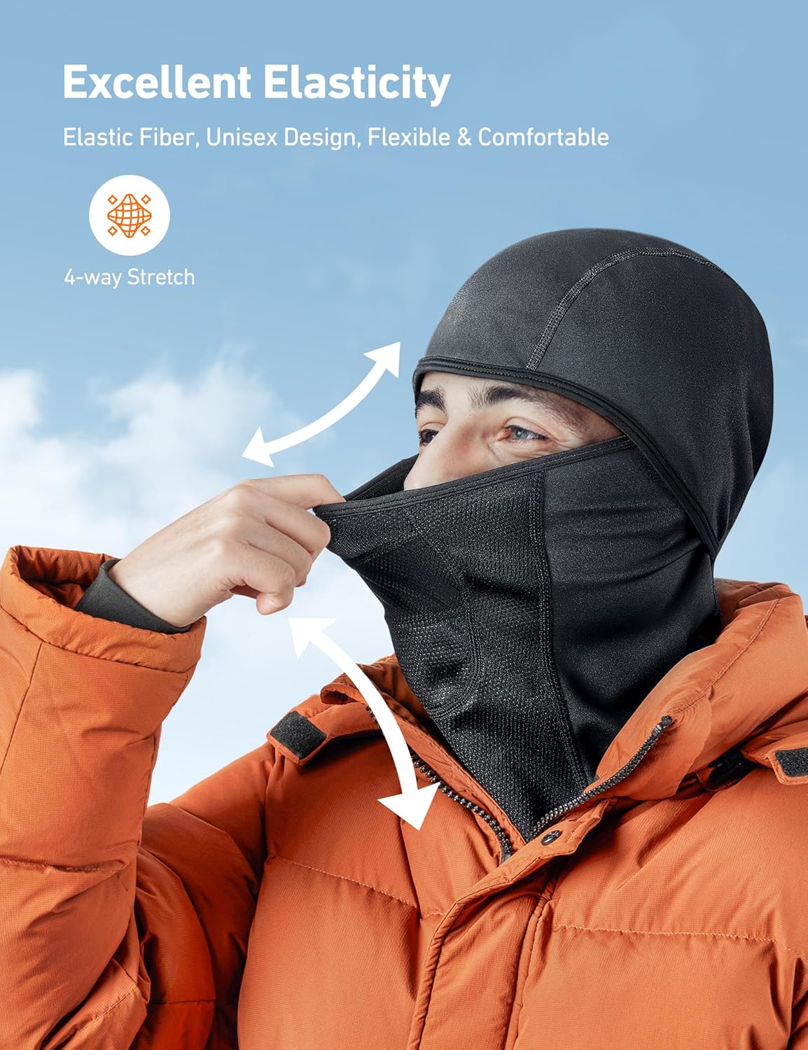 AstroAI Windproof Cold Weather Ski Balaclava Face Mask view 2