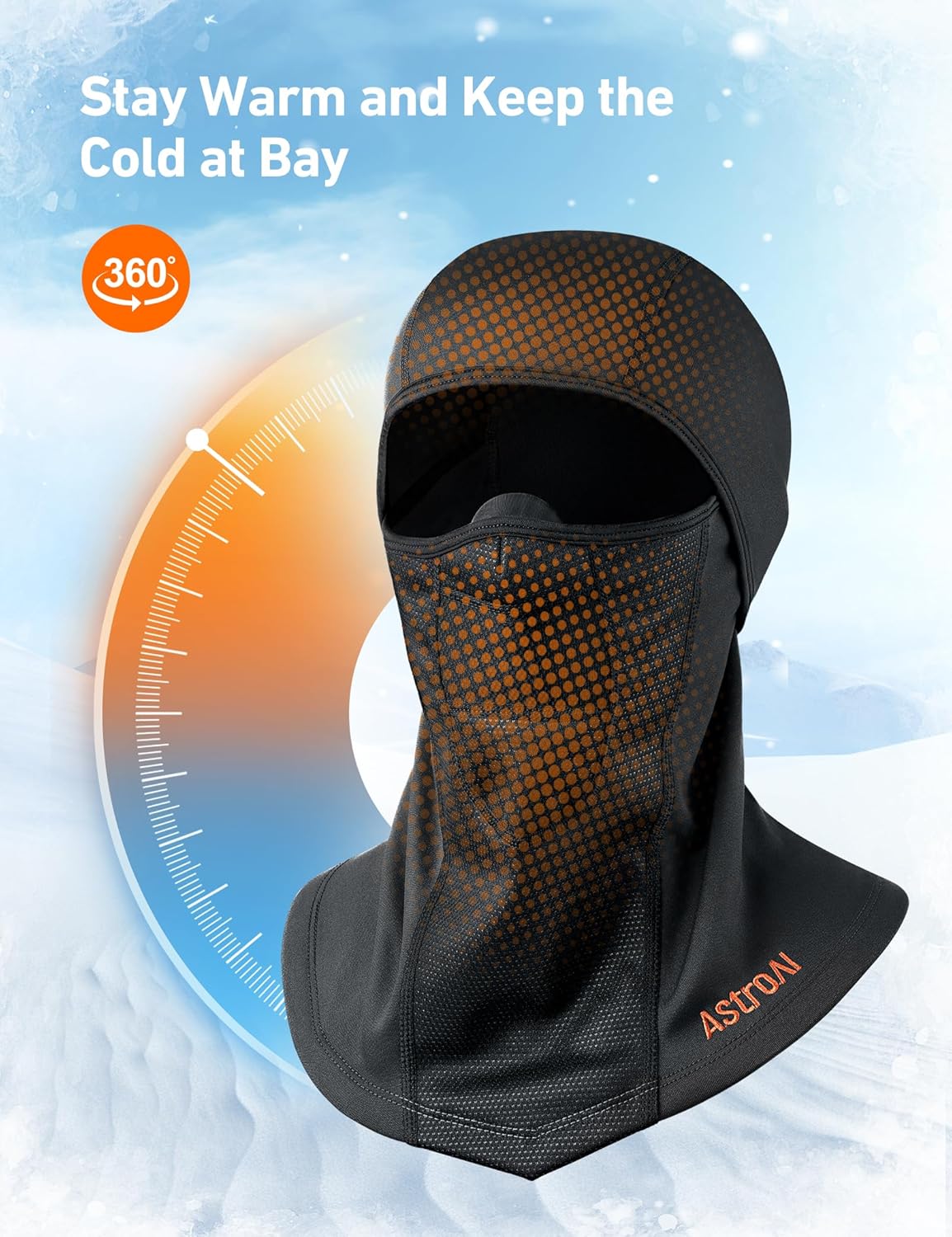 AstroAI Windproof Cold Weather Ski Balaclava Face Mask view 3