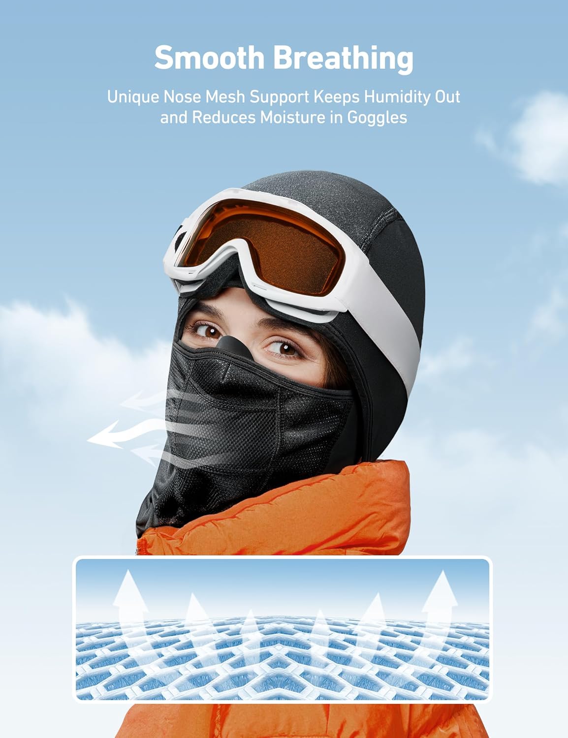 AstroAI Windproof Cold Weather Ski Balaclava Face Mask view 4