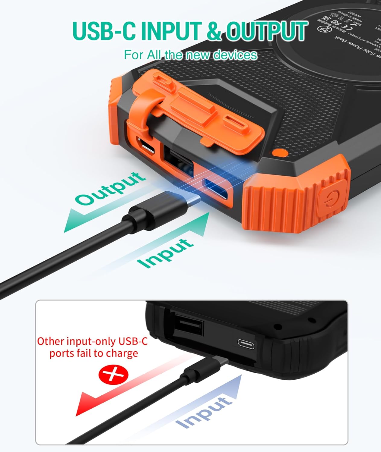 BLAVOR Solar Power Bank 10,000mAh Portable Wireless Charger view 3