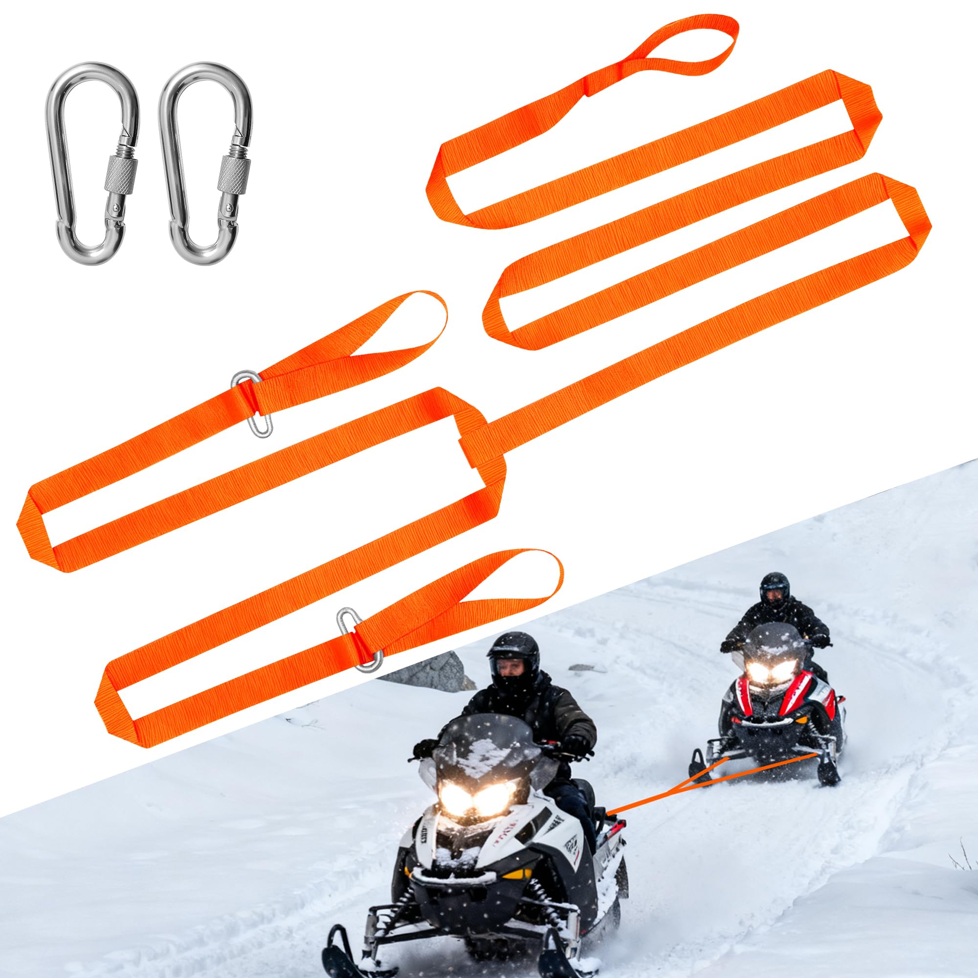 GHZFTIEE 19ft 4400lb Snowmobile & ATV Tow Straps