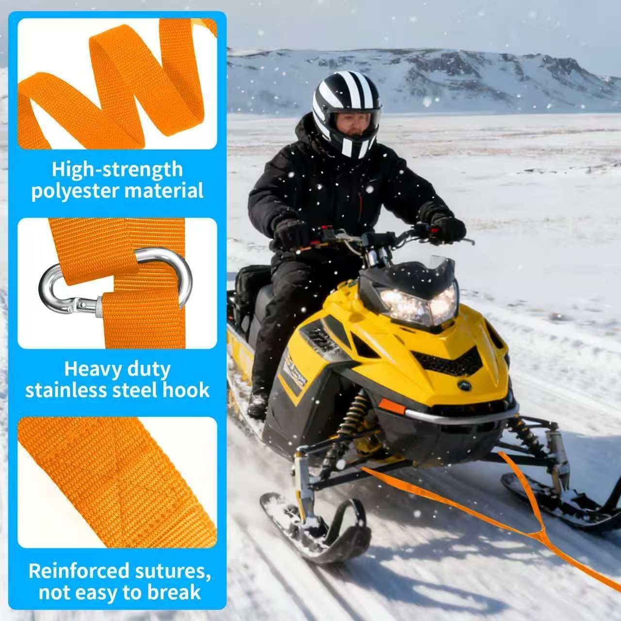 GHZFTIEE 19ft 4400lb Snowmobile & ATV Tow Straps view 5