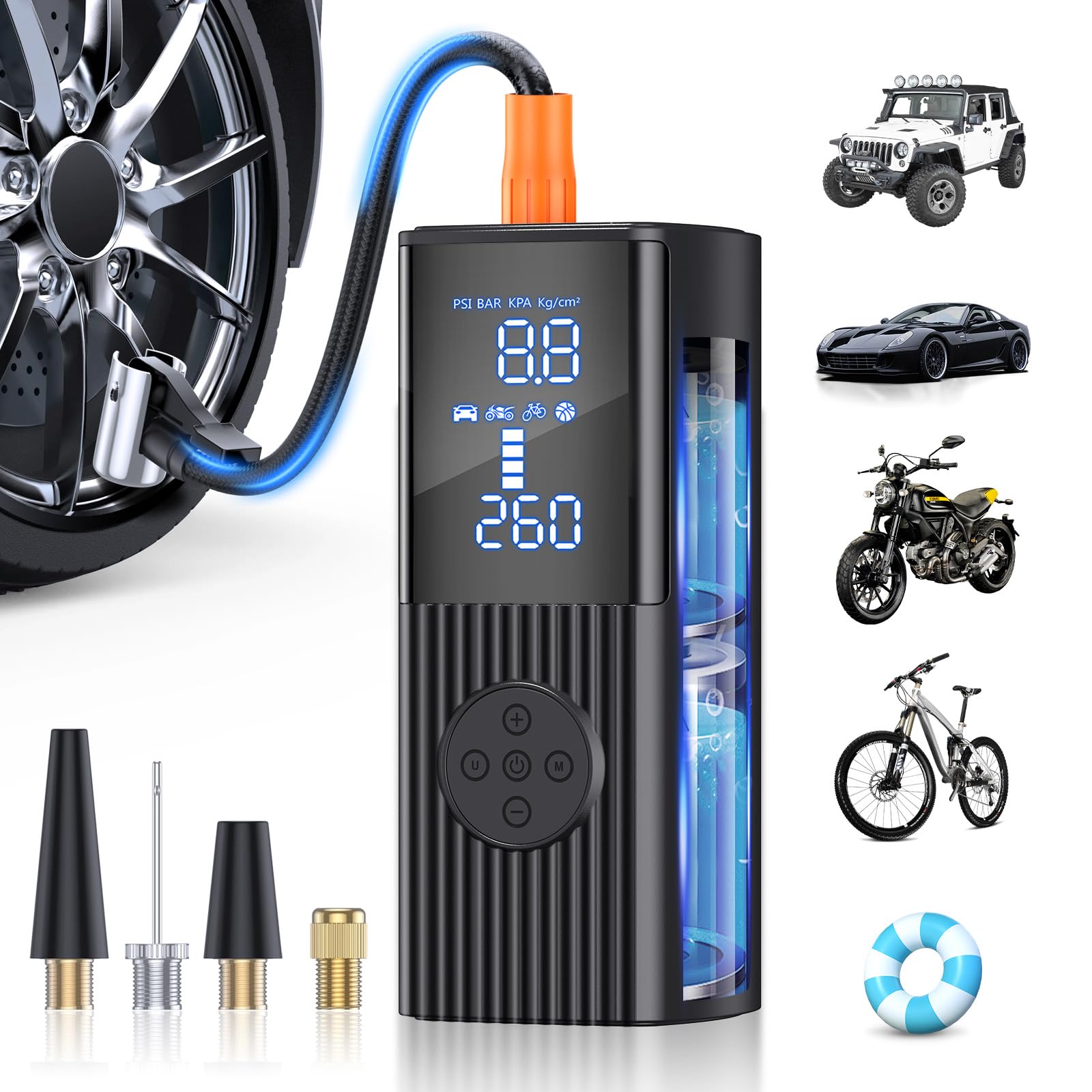 Hafuloky Portable Cordless 180PSI Tire Inflator