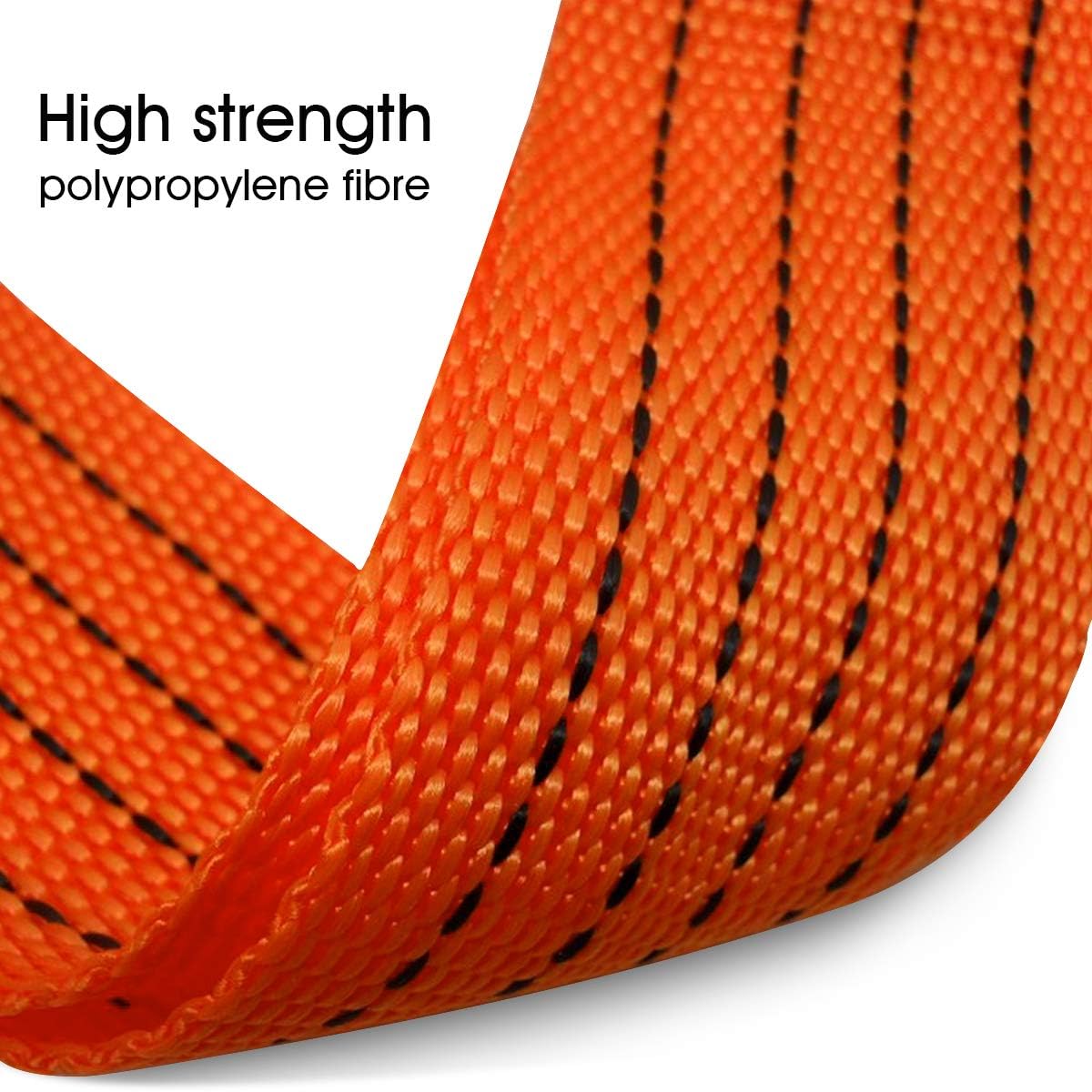 JCHL 2in x 20ft 10,000lb Tow Recovery Strap w/ Hooks view 2