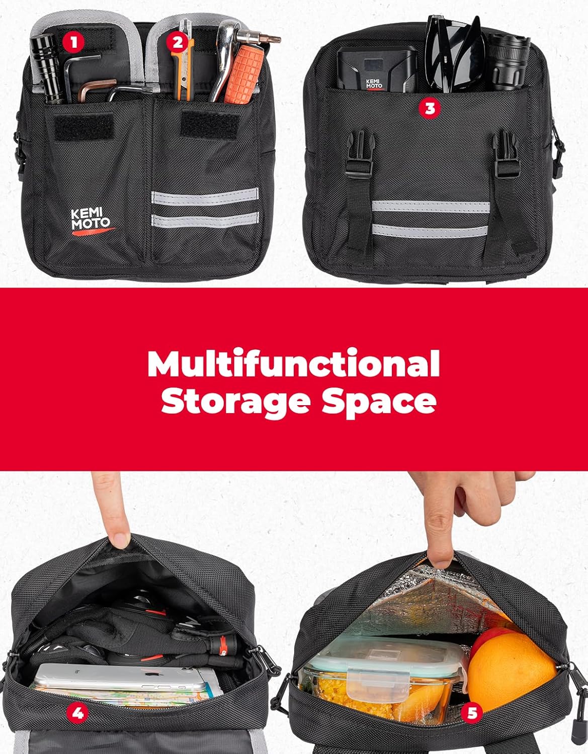 KEMIMOTO ATV Motorcycle Snowmobile Tank Saddle Bag view 4