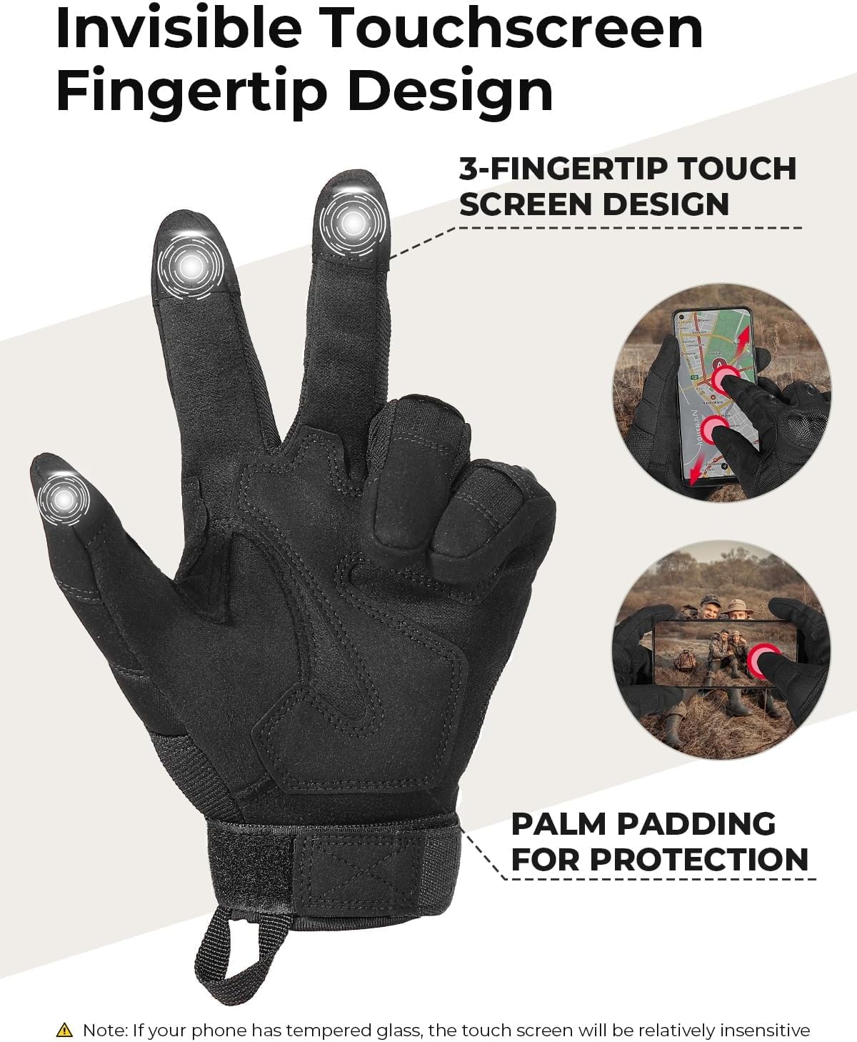 KEMIMOTO Tactical Touchscreen Moto/ATV Gloves - 2