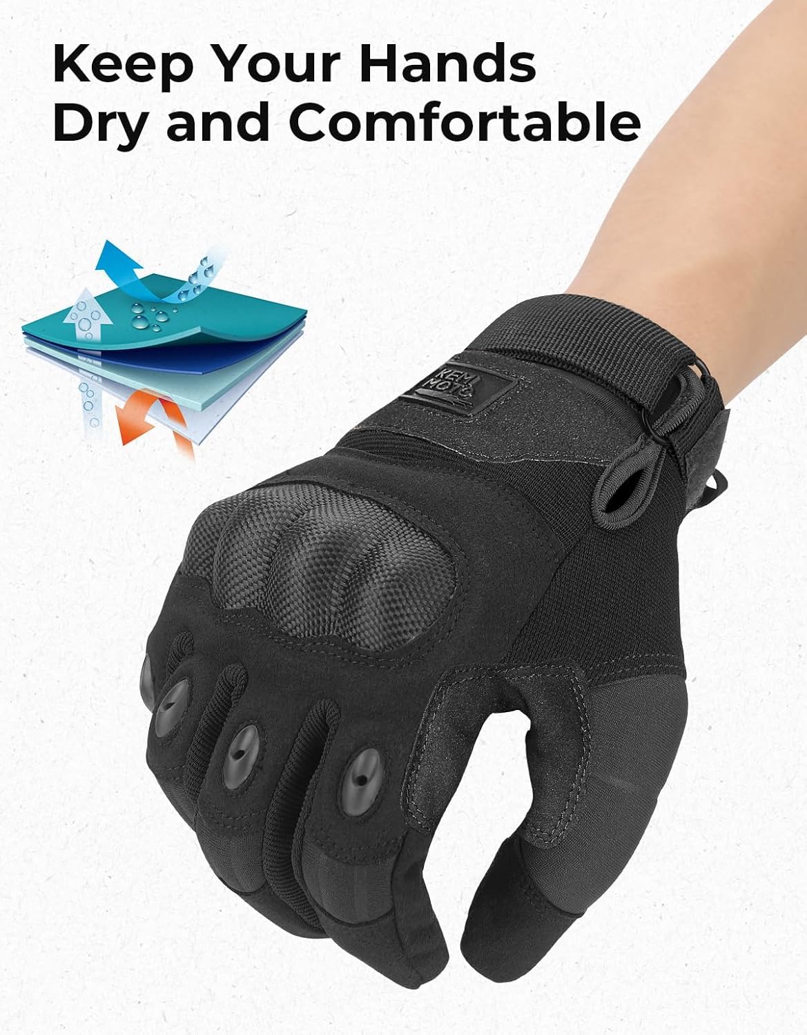 KEMIMOTO Tactical Touchscreen Moto/ATV Gloves - 3