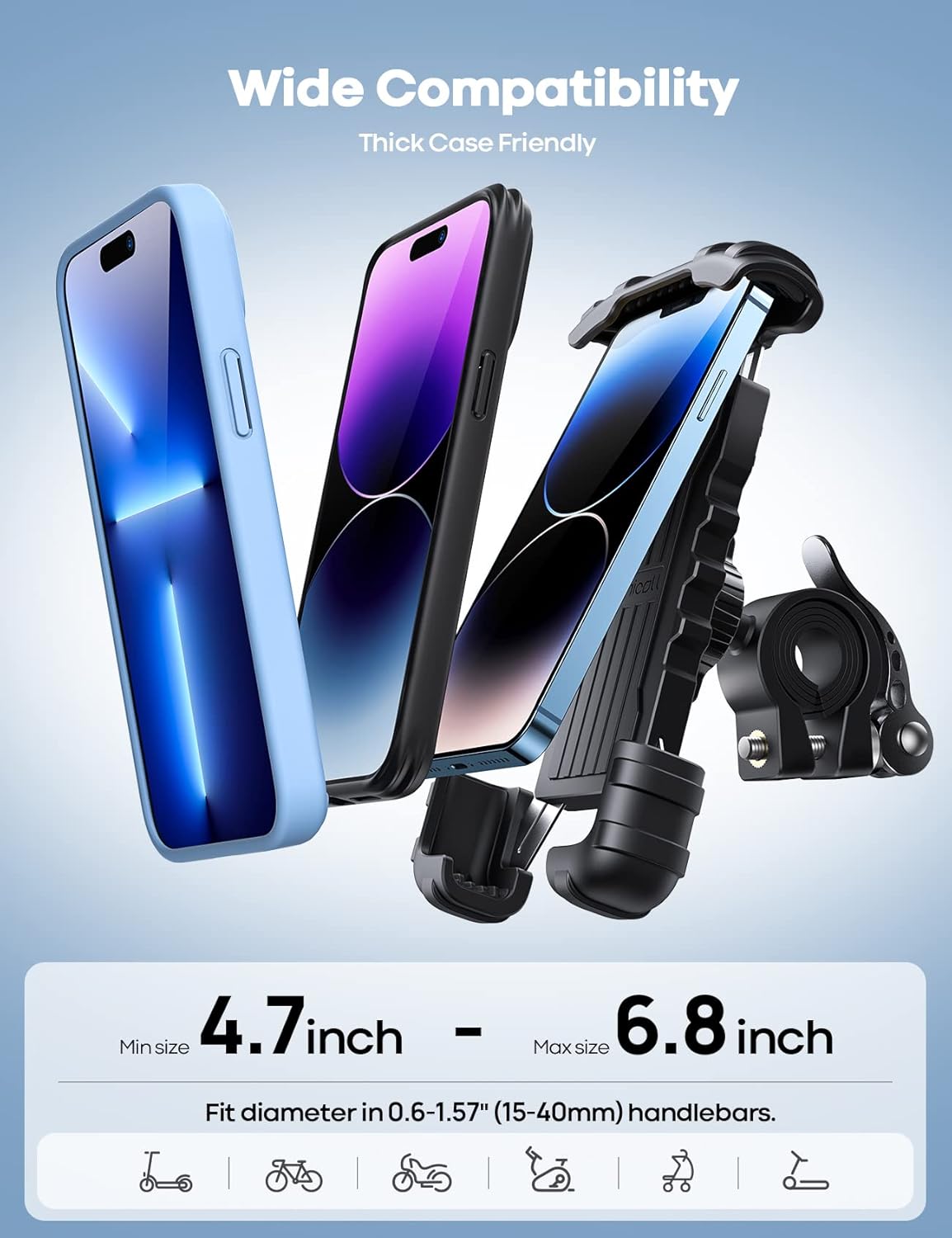 Lamicall Bike & Motorcycle Handlebar Phone Mount - 2