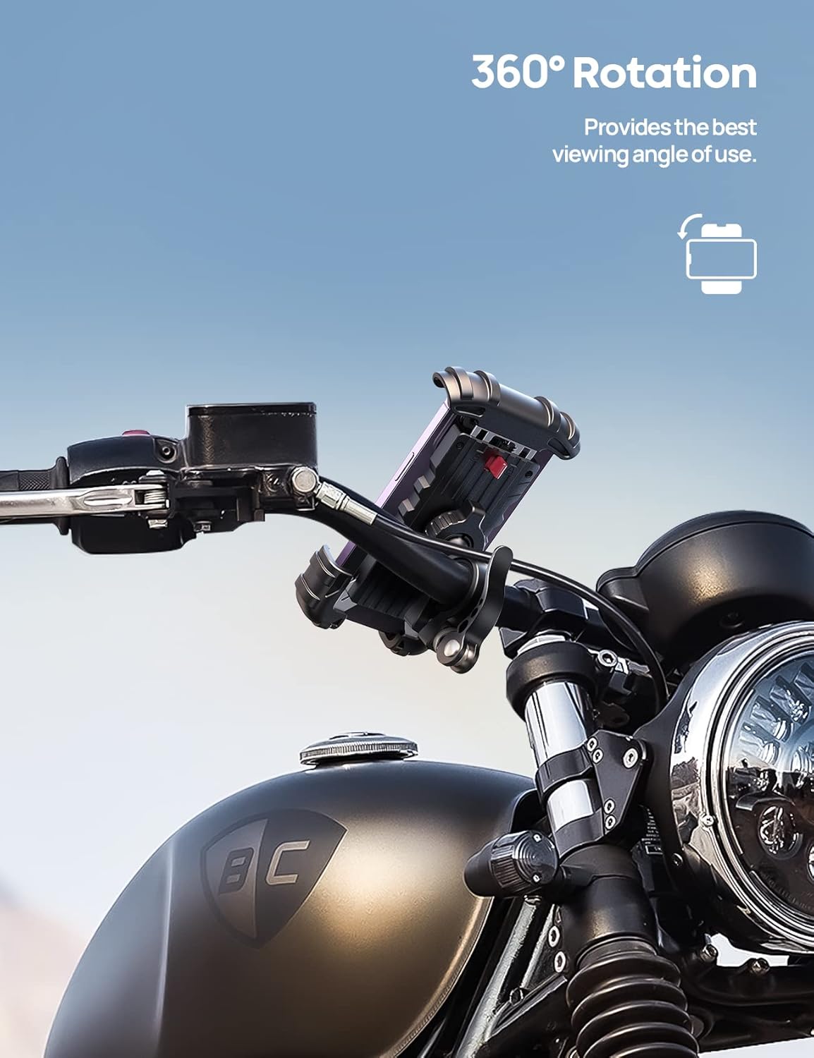 Lamicall Bike & Motorcycle Handlebar Phone Mount - 3