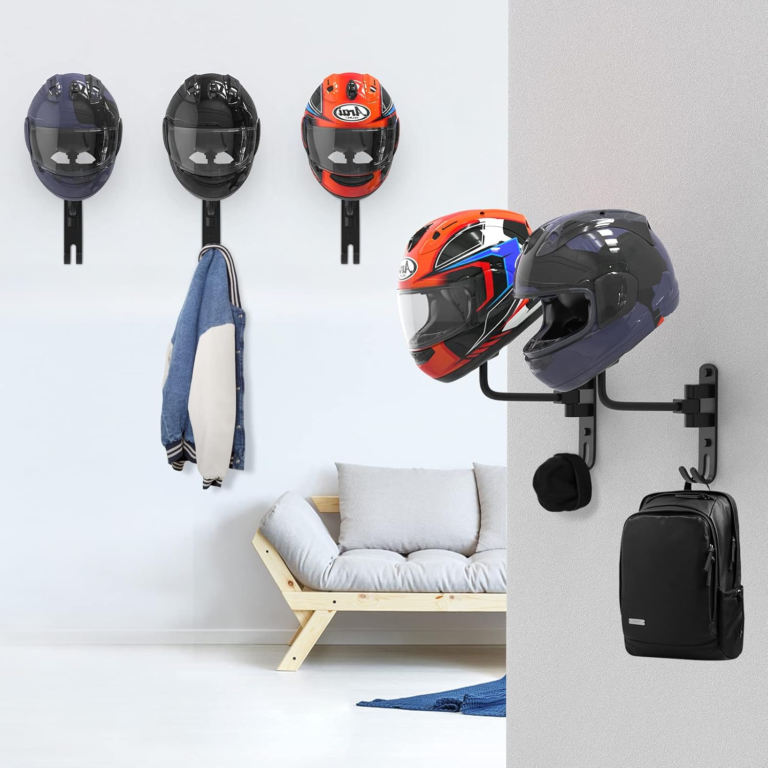 LIFXIZE Helmet & Gear Wall Mount with Hooks view 5