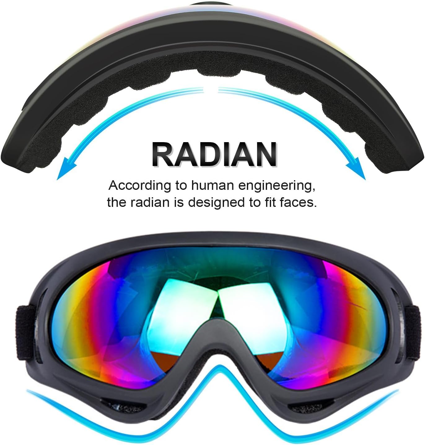 LJDJ Motorcycle Goggles & Neck Bandana Mask 2-Pack view 2