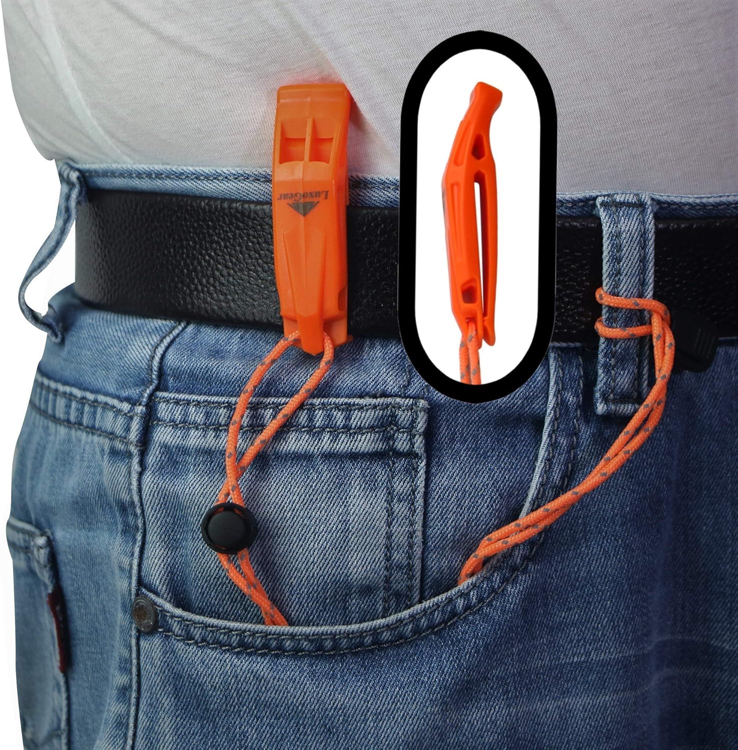 LuxoGear 2-Pack Emergency Safety Whistles w/ Lanyard view 4