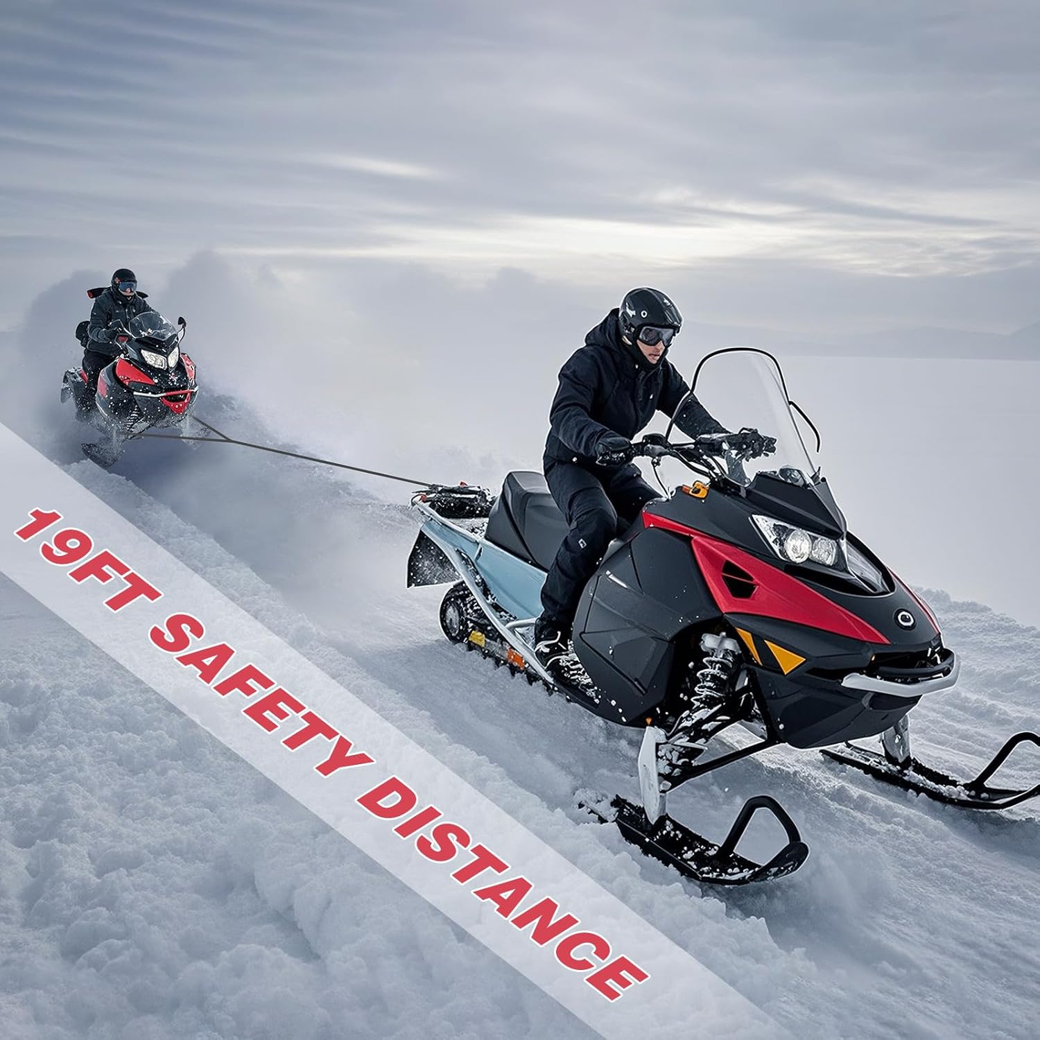Mellbree 19ft Heavy-Duty Tow Strap for Snowmobile, ATV - 2