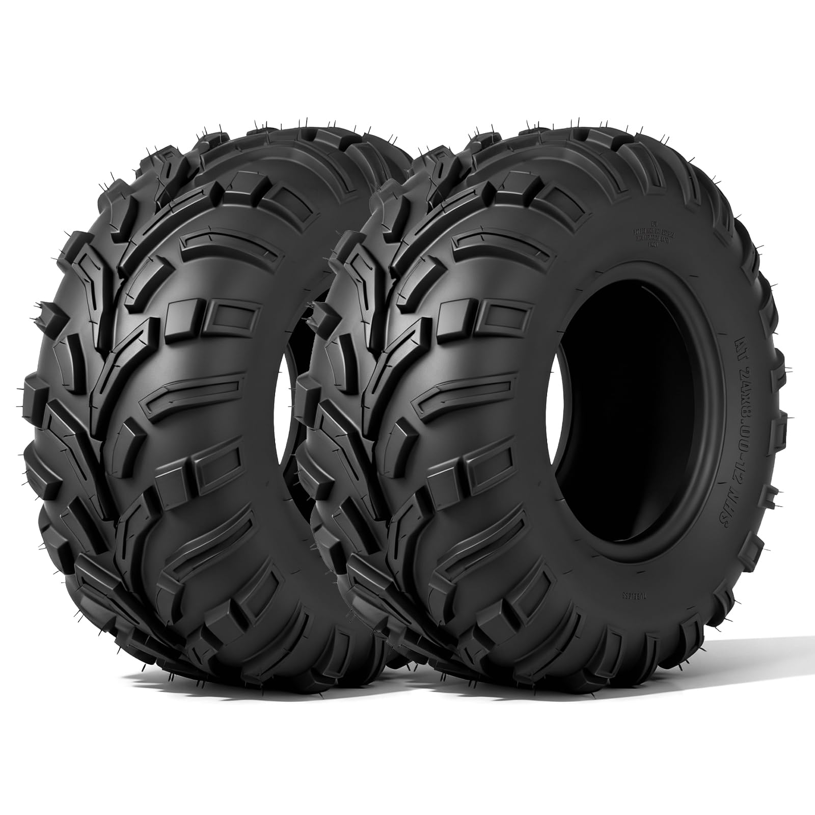 MOTOOS 24x8-12 ATV/UTV All-Terrain Mud Tires (Set of 2)