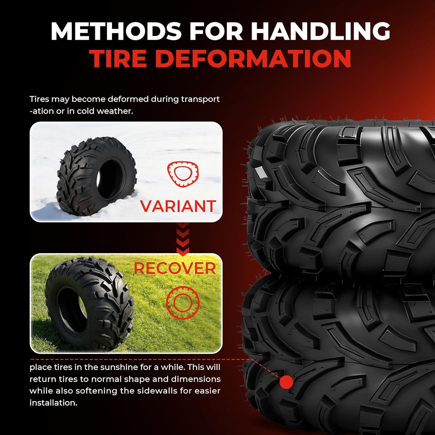 MOTOOS ATV/UTV All-Terrain Mud Tires 25x11-12 (Set of 2) view 5