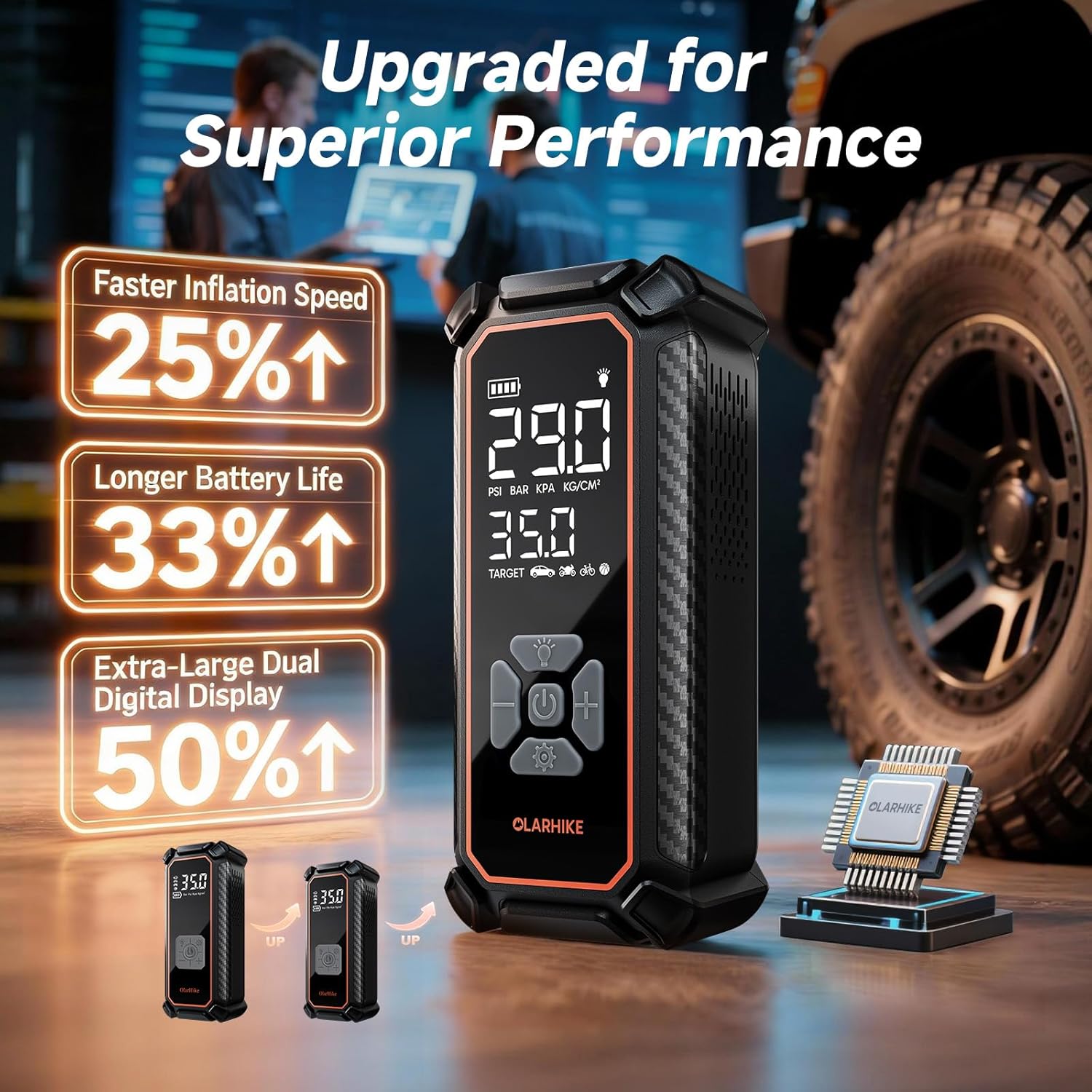 OlarHike 150PSI Cordless Portable Tire Inflator view 2