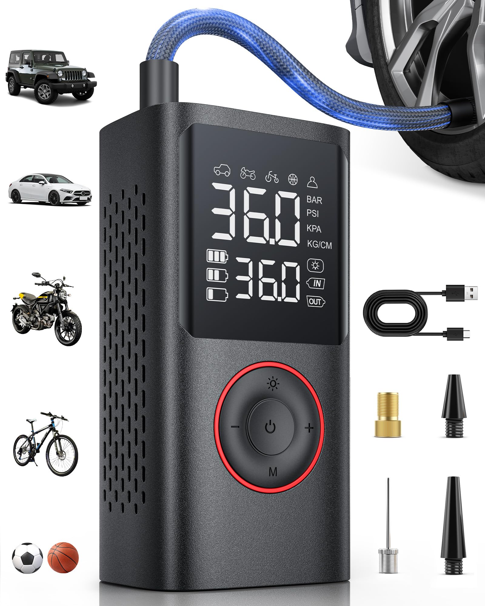 Powools Portable Cordless 150 PSI Tire Inflator