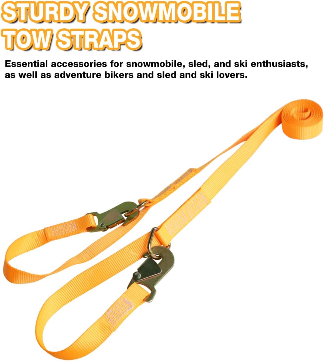 sumpluct Extra Long Snowmobile & ATV Tow Straps view 5
