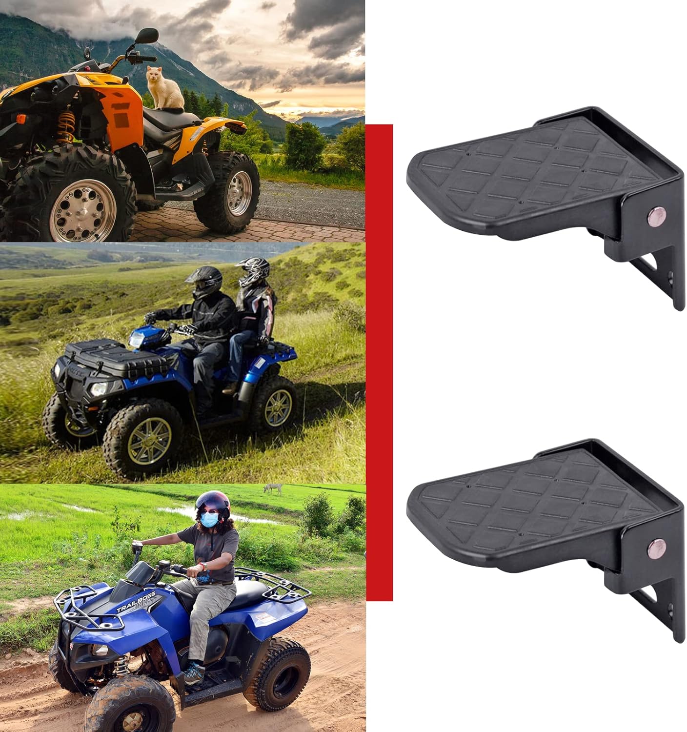 Xislet Universal Metal ATV Rear Passenger Foot Rests view 4