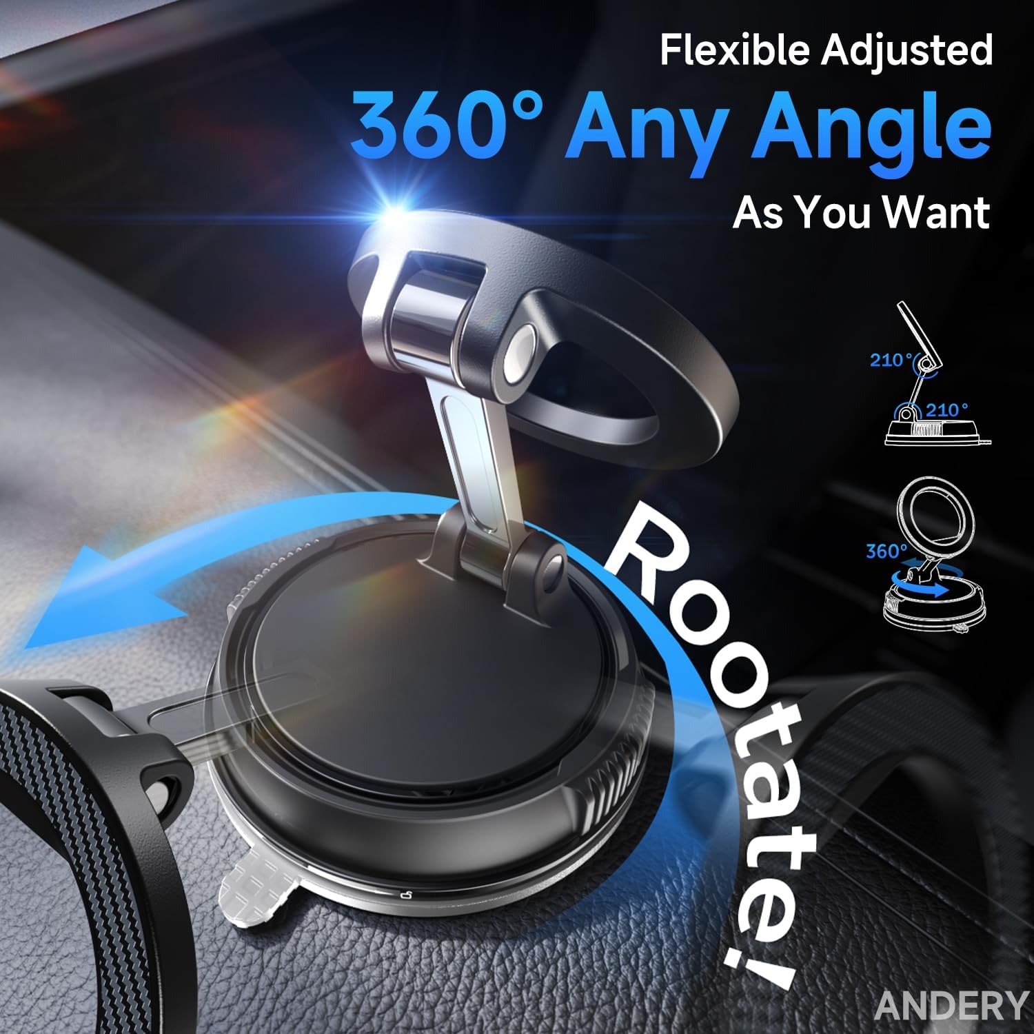ANDERY Magsafe Car Phone Mount w/ Strong Suction view 3