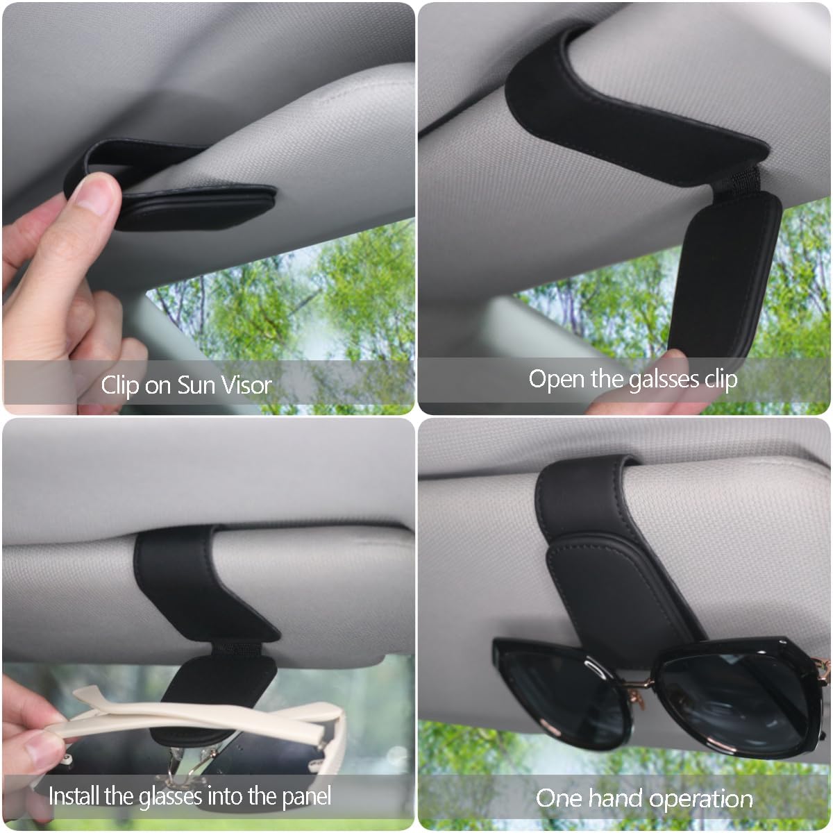 CHOSMOYI Magnetic Leather Sunglass Holder view 4