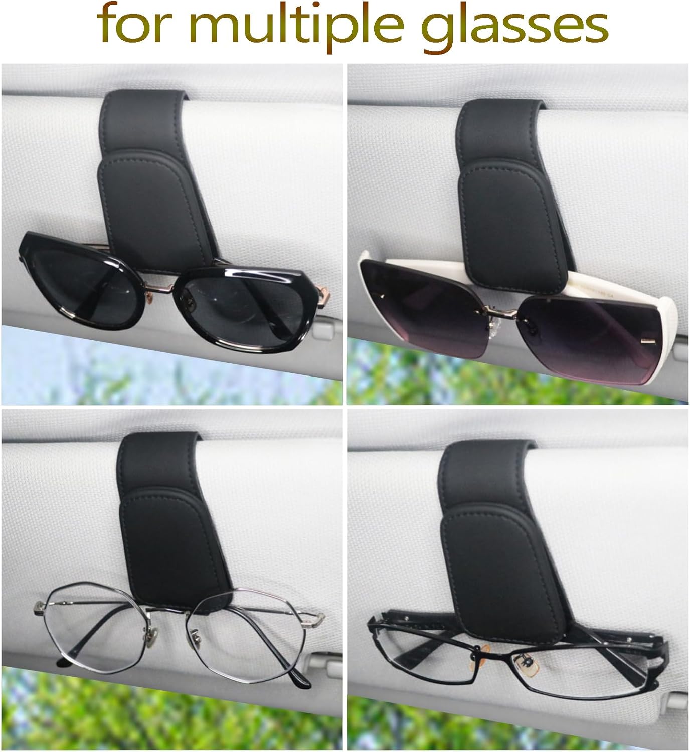 CHOSMOYI Magnetic Leather Sunglass Holder view 5