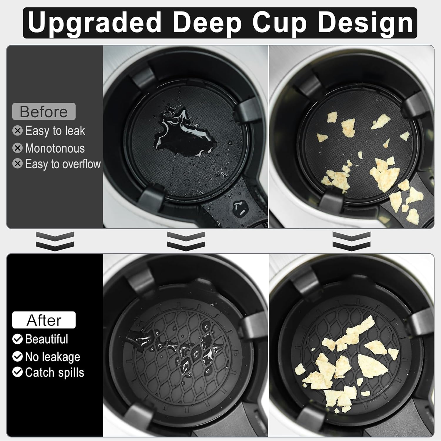 SINGARO Universal Silicone Car Cup Holder Coasters (4 Pack) view 4