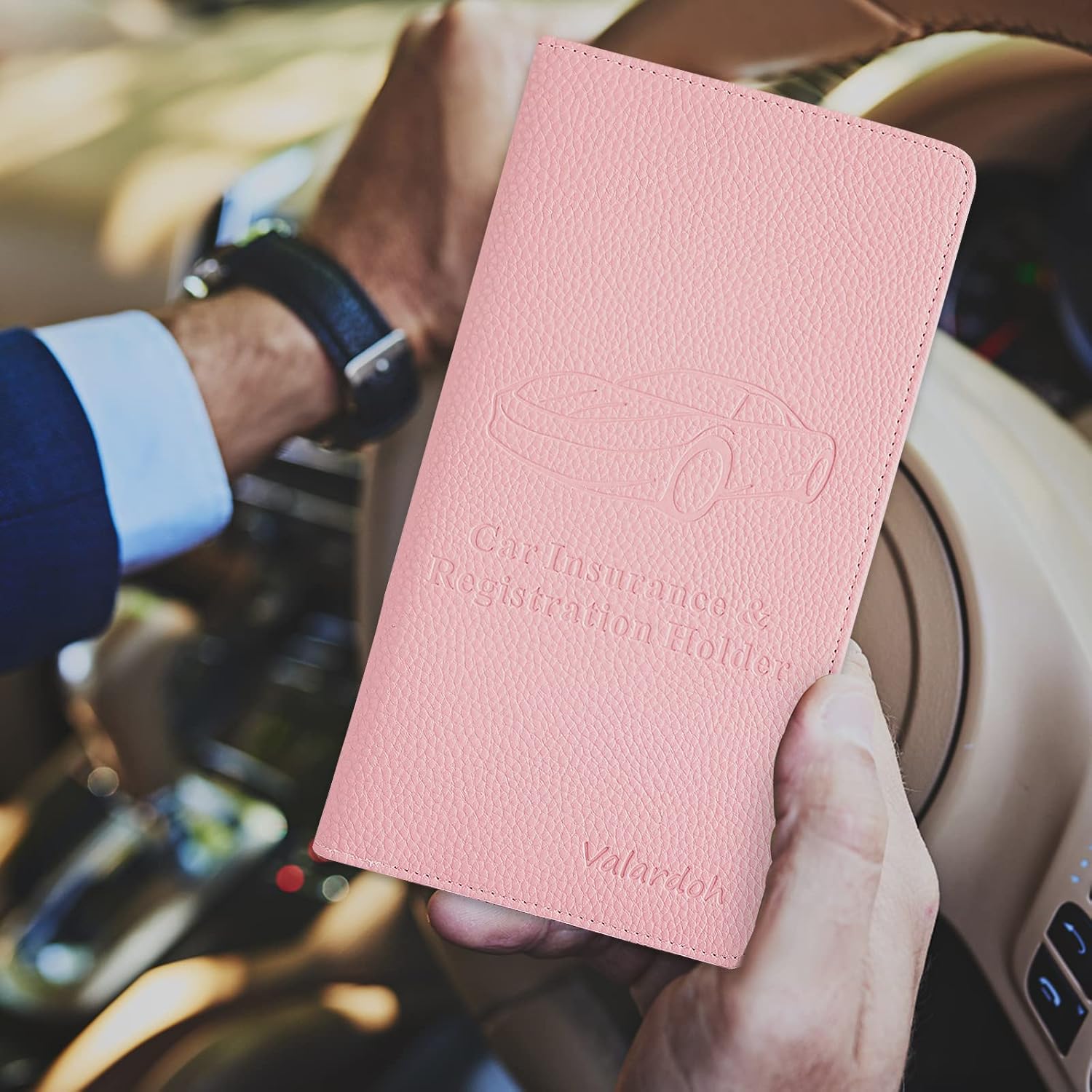 Valardoh Car Reg. & Insurance Document Holder (Pink) view 5