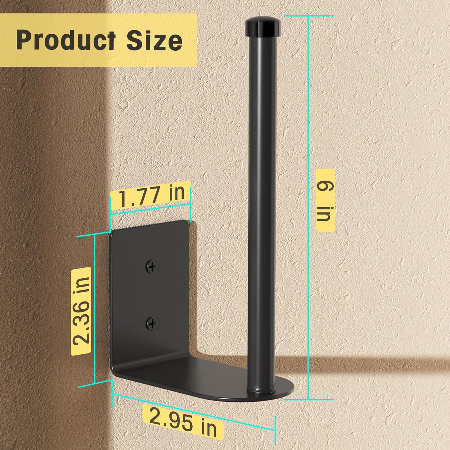 2 Pack Hat Racks for Baseball Caps, Stainless Steel Hat Organizer for Baseball Cap, Hat Holder Storage Organizer, Hat Hanger Strong Adhesive/Wall Drilled for Door, Bedroom, Closet(Black 6 in) Black 2 Pack 6 in view 2
