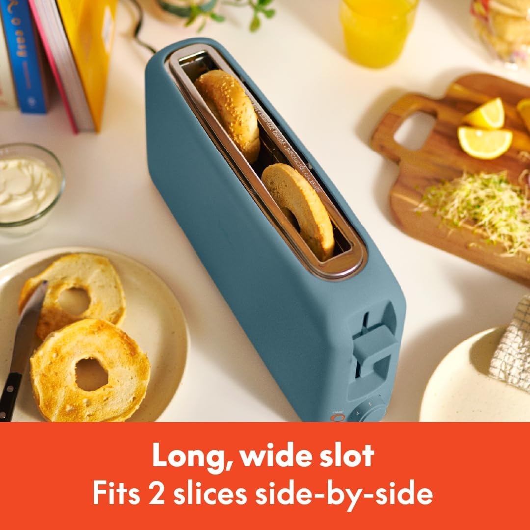bella 2 Slice Slim Toaster, Fits-anywhere™ Kitchenware, 6 Setting Shade Control with Reheat & Cancel Buttons, Fits Sourdough, 10” Long Slot, Anti Jam & Auto Shutoff, 900 Watt, Surf 2 Slice Surf - 3