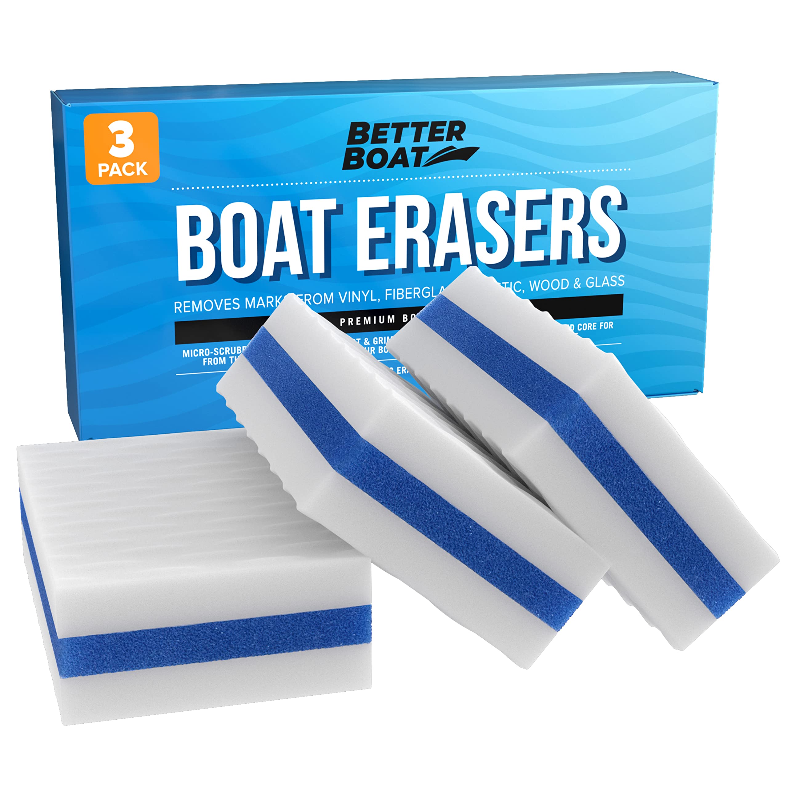 Better Boat Erasers - Marine Cleaning Sponge 3-Pack