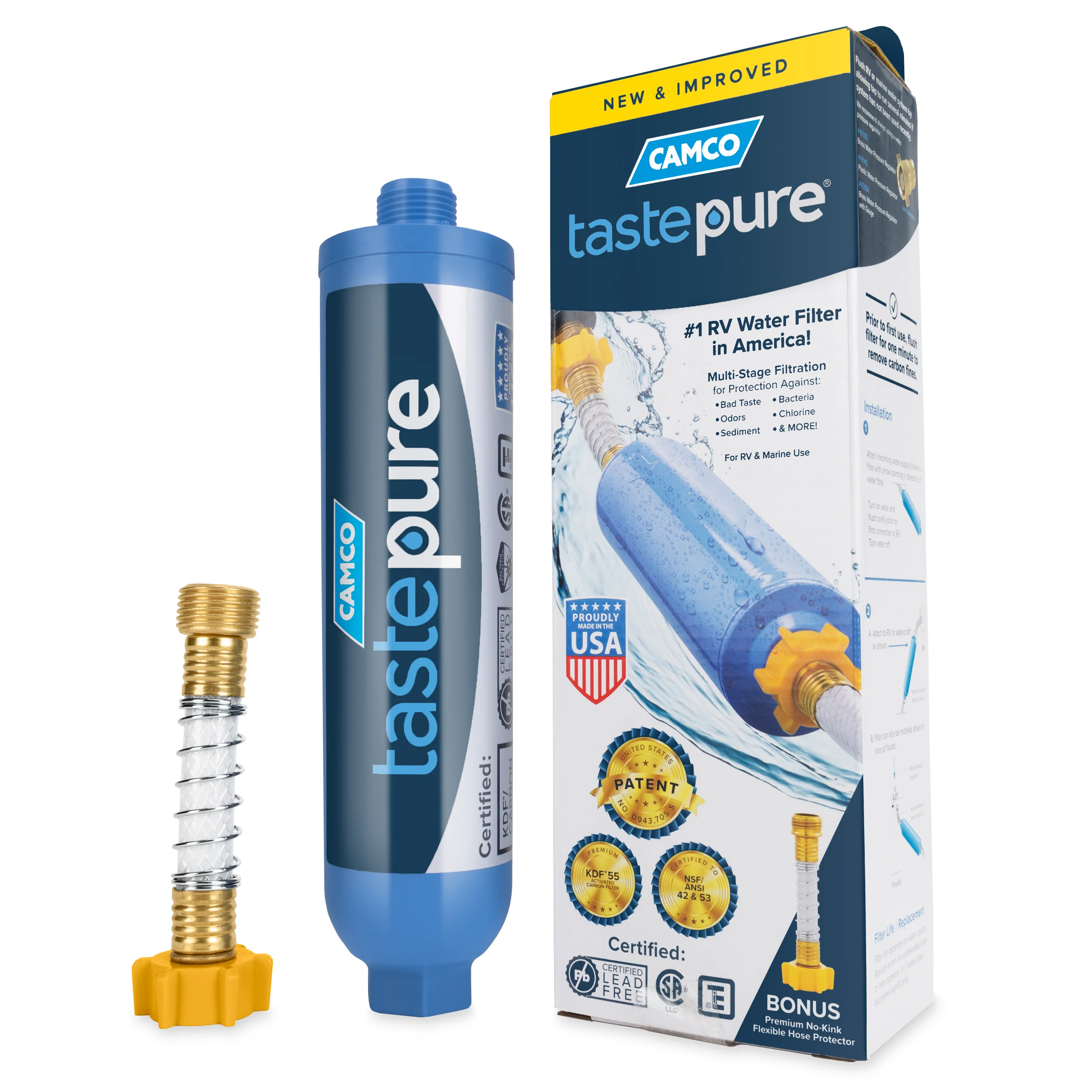 Camco TastePURE Water Filter w/Hose Protector