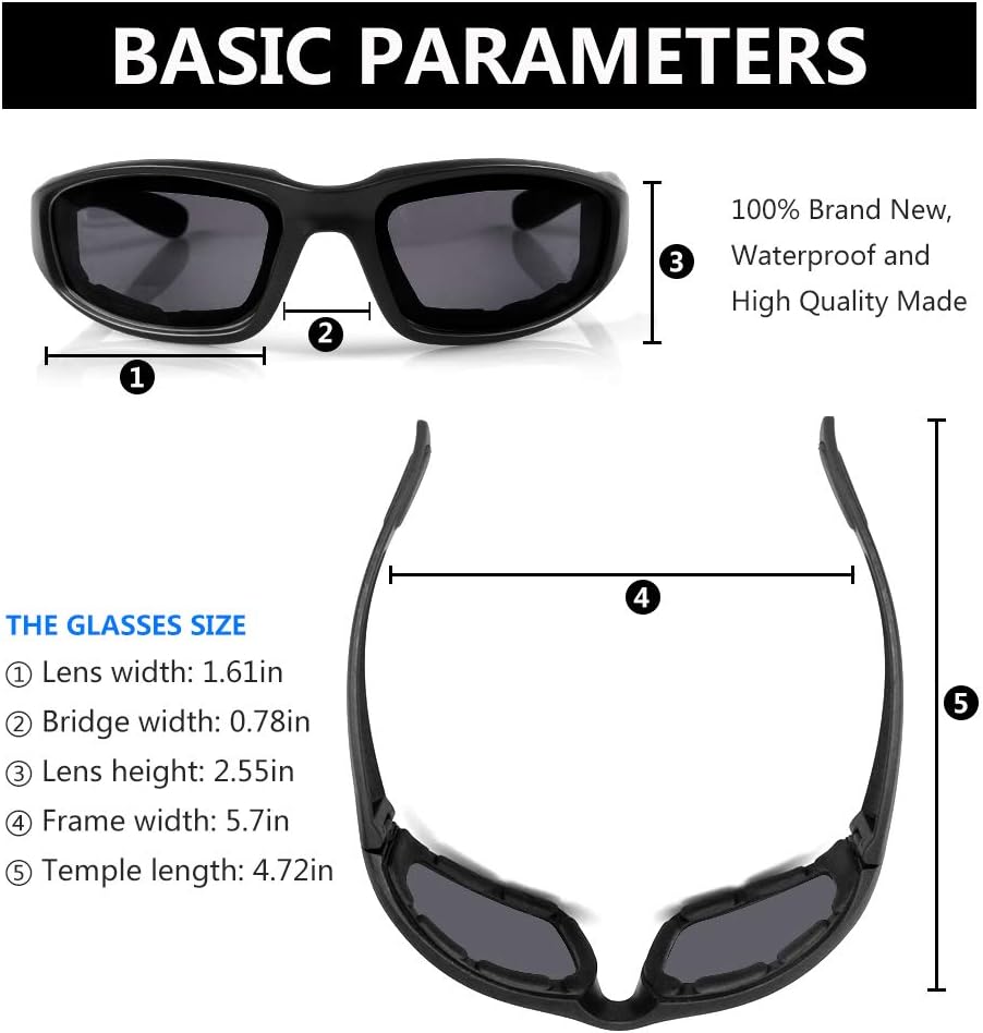 surpassme Motorcycle Riding Goggles 3-Pair Set - 3