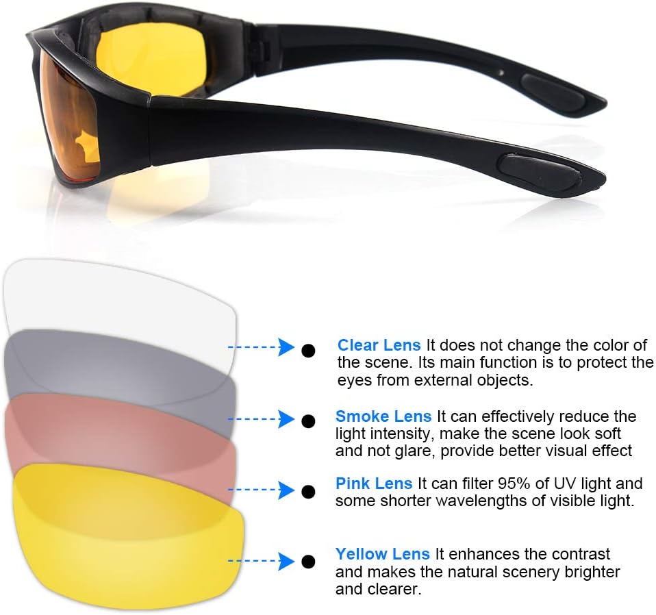 surpassme Motorcycle Riding Goggles 3-Pair Set - 4