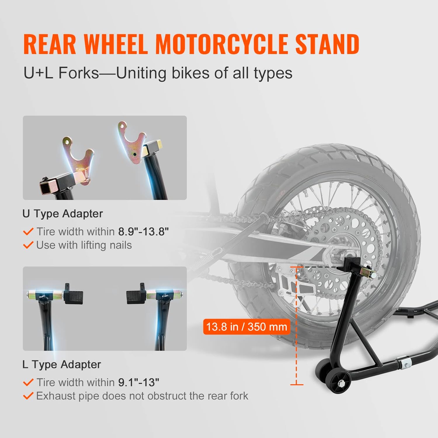 VEVOR Motorcycle Front & Rear Lift Stand - 2