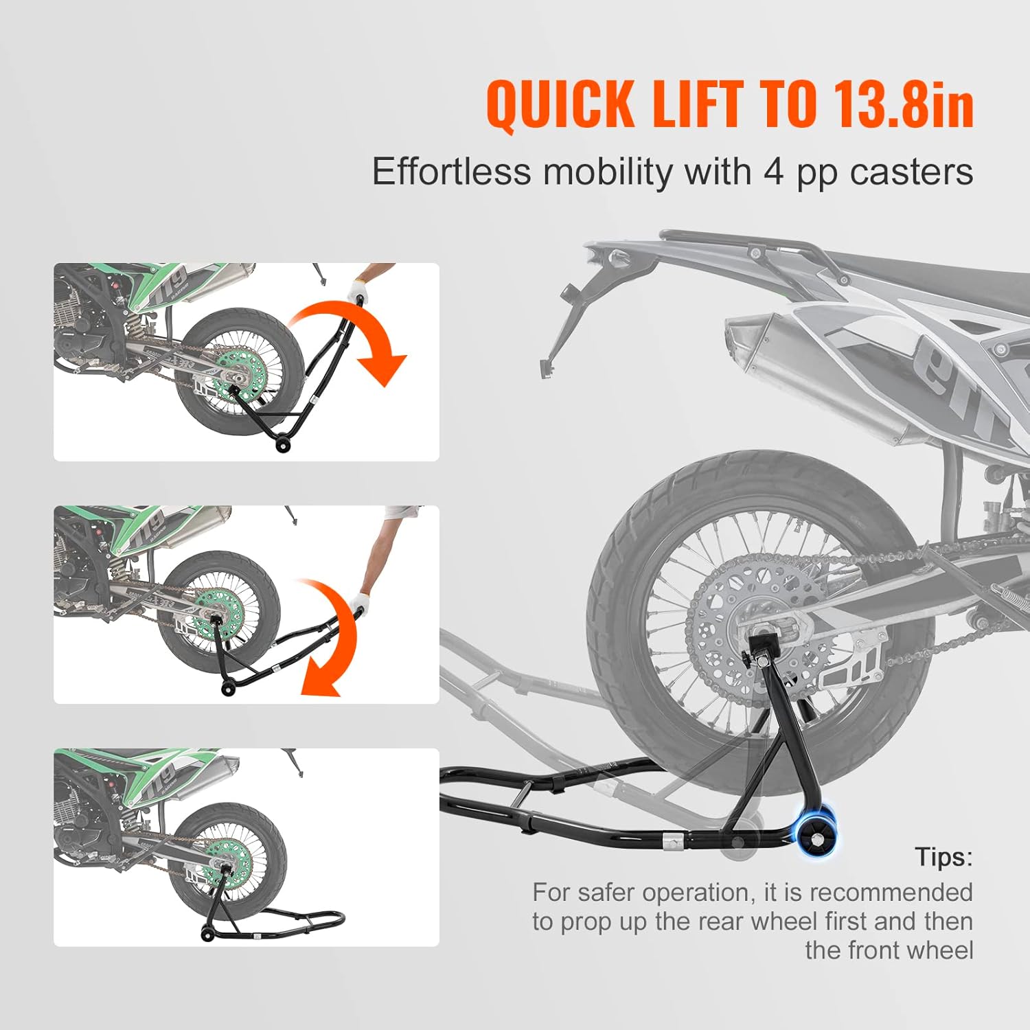 VEVOR Motorcycle Front & Rear Lift Stand - 4