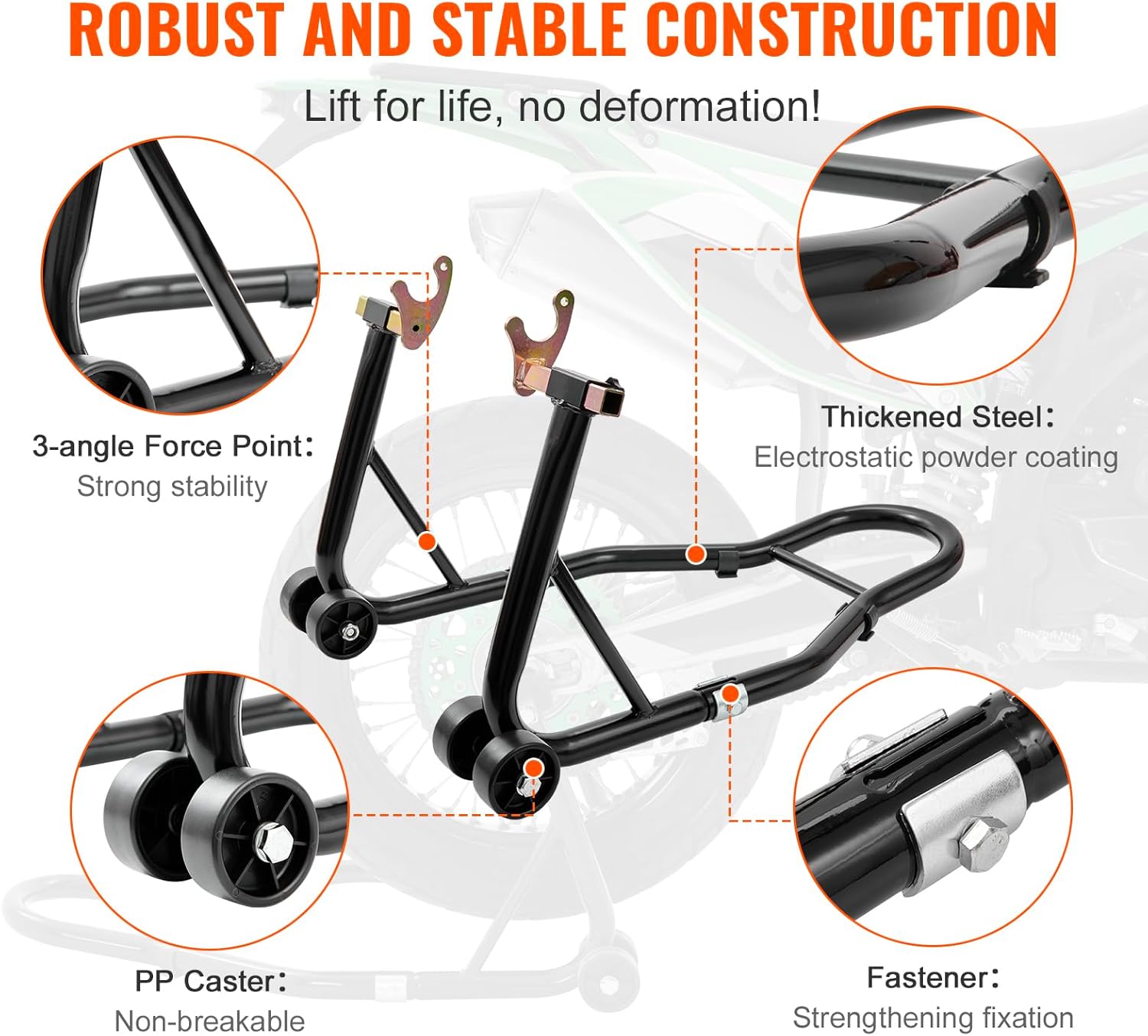 VEVOR Motorcycle Front & Rear Lift Stand - 5