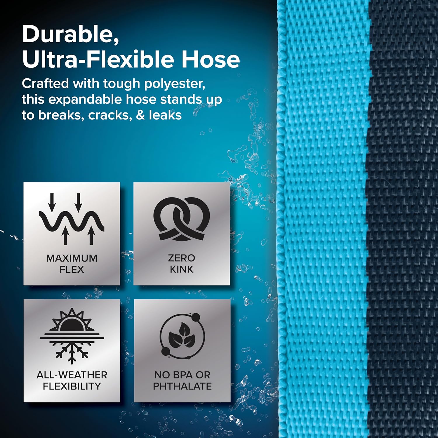 Camco EvoFlex2 25-ft Drinking Water Hose - RV Drinking Water Hose Reinforced with Fabric & Ultra Lightweight - Contains No Lead, No BPA & No Phthalate - Abrasion Resistant (22577) 25-Foot Expandable Fabric - 4