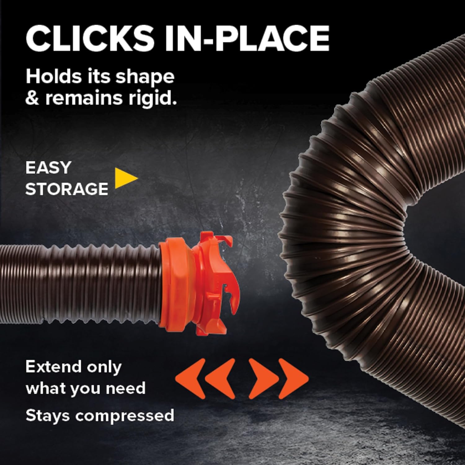 Camco RhinoFLEX 15-Ft RV Sewer Hose Kit - Features Clear Elbow Fitting w/Removable 4-in-1 Adapter - Connects to 3” Slip or 3”/3.5”/4” NPT Threaded Sewer Connection (39770) 15' Rhino Sewer Hose - 2