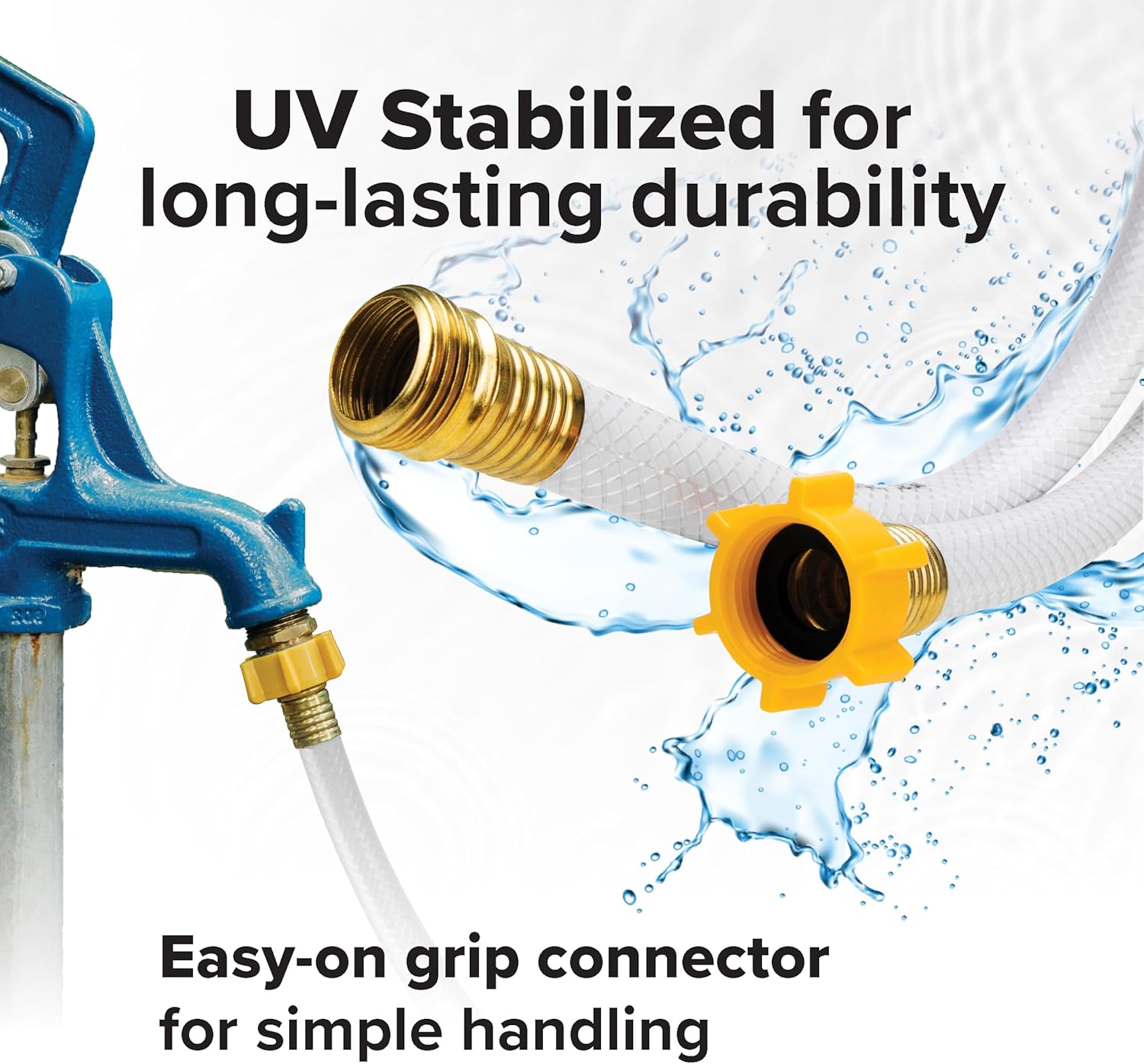 Camco TastePURE 25-Ft Water Hose - RV Drinking Water Hose Contains No Lead, No BPA & No Phthalate - Features Diamond-Hatch Reinforced PVC Design - 5/8” Inside Diameter, Made in the USA (22783) 25-Foot view 4