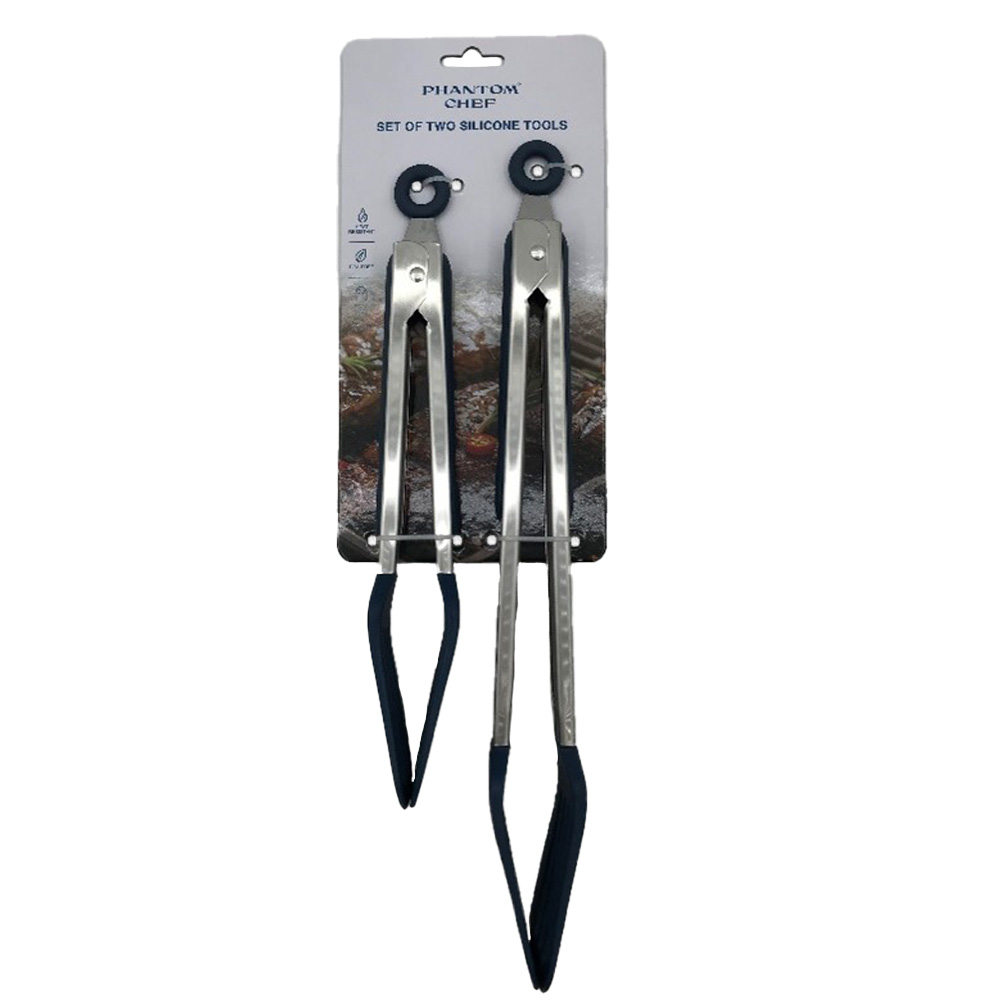 Phantom Chef Stainless Steel Silicone Slotted Tongs (Set of 2) view 6