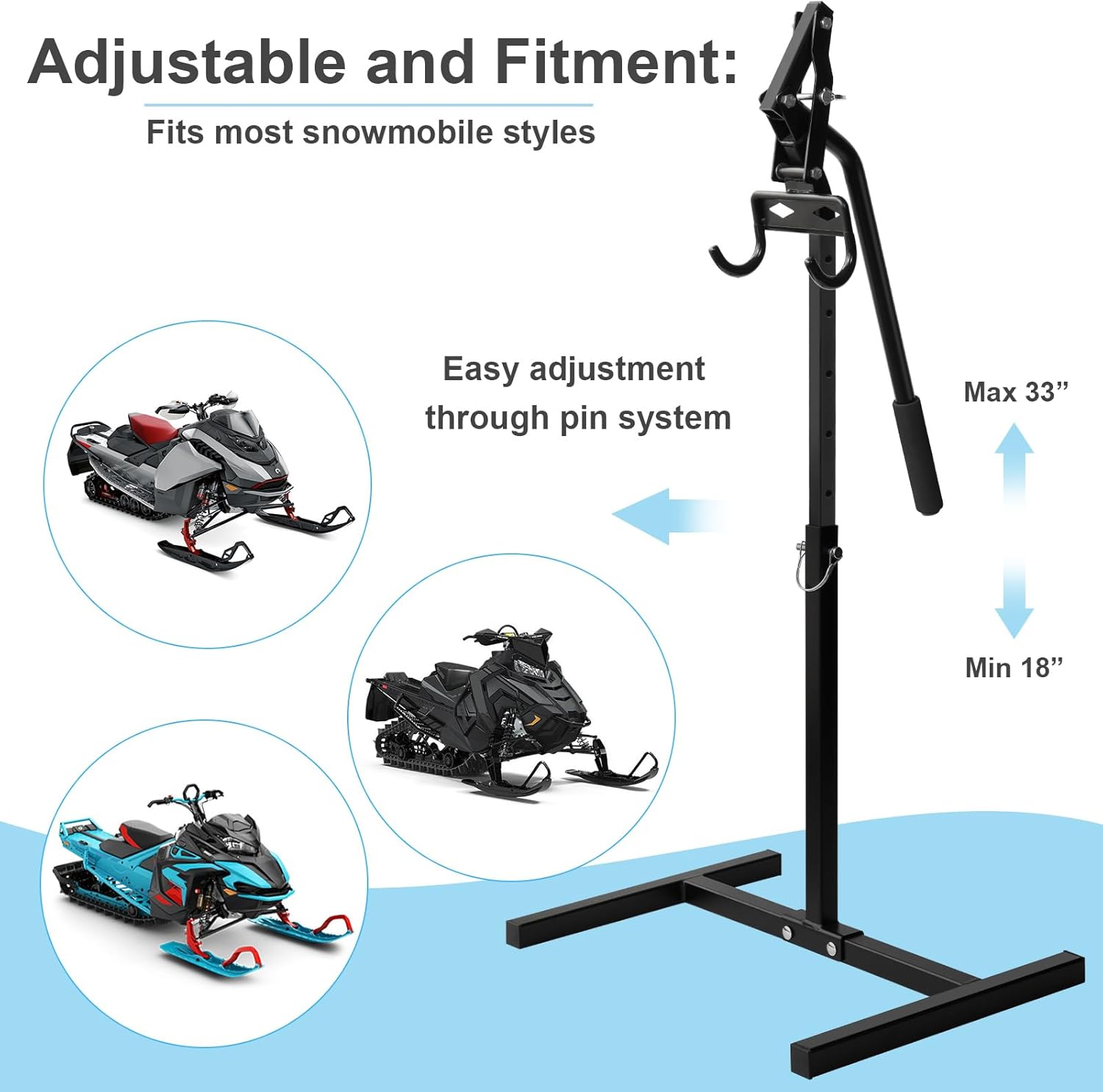 Snowmobile Sled Lift Stand with Handlebar Cup view 2