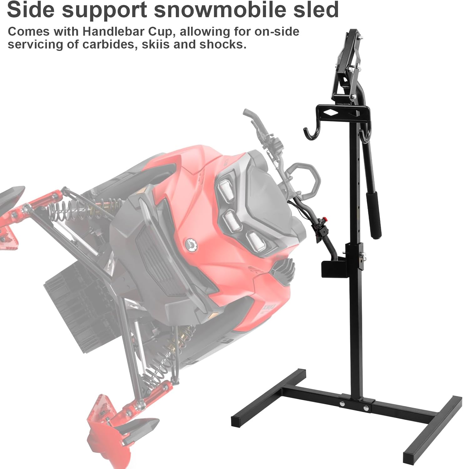 Snowmobile Sled Lift Stand with Handlebar Cup view 3