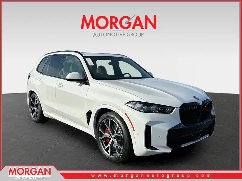 2026 BMW X5 xDrive50e in White — front three-quarter view