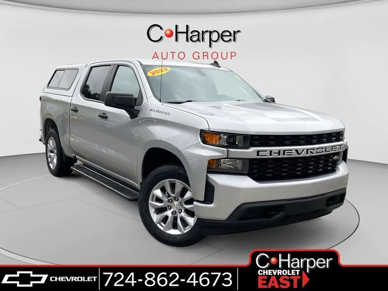 2022 Chevrolet Silverado 1500 LTD Custom in Silver Ice Metallic — front three-quarter view