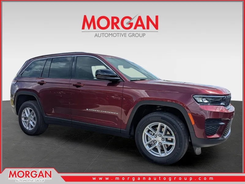 2026 Jeep Grand Cherokee Laredo in Red — front three-quarter view